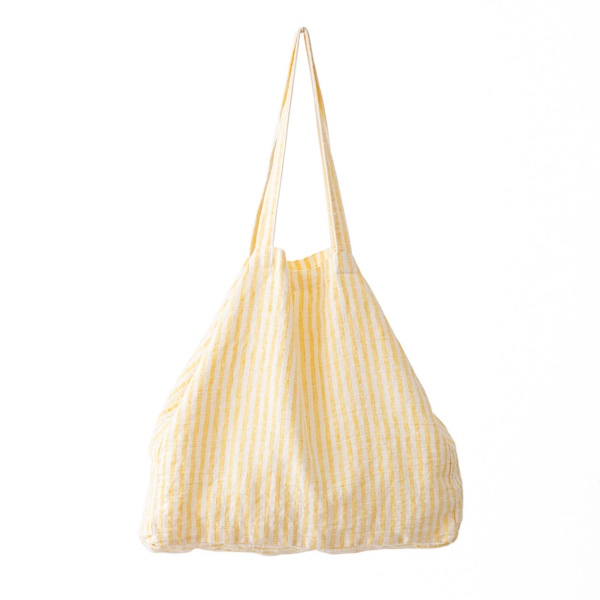 Linenme Yellow Linen Beach Bag Brittany