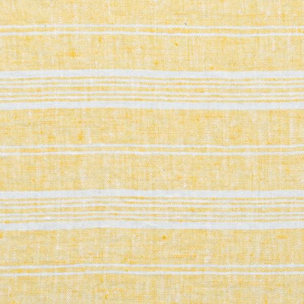 linenme Yellow Linen Fabric Sample Multistripe