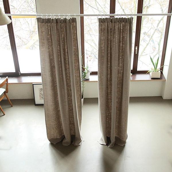 Linenme Natural Curtain Panel Pencil Pleats Linen Lara
