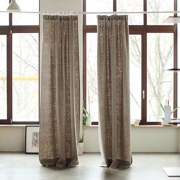 Linenme Natural Curtain Panel Pencil Pleats Linen Lara