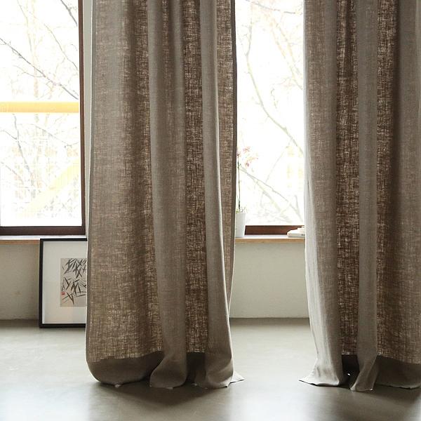 linenme Natural Curtain Panel Pencil Pleats Linen Lara