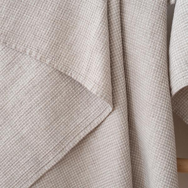 Linenme Natural Linen Cotton Mix Bath Towels Set Wafer