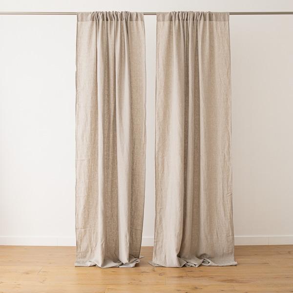 Linenme Natural Stone Washed Rod Pocket Linen Curtain Panel