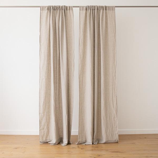 Linenme Natural Stone Washed Rod Pocket Linen Curtain Panel