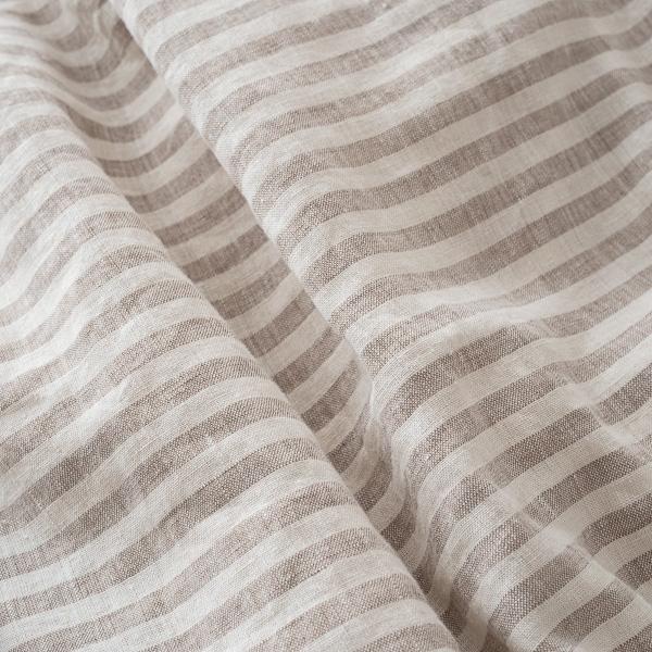 Linenme Natural Washed Bed Linen Bed Set Ticking Stripe