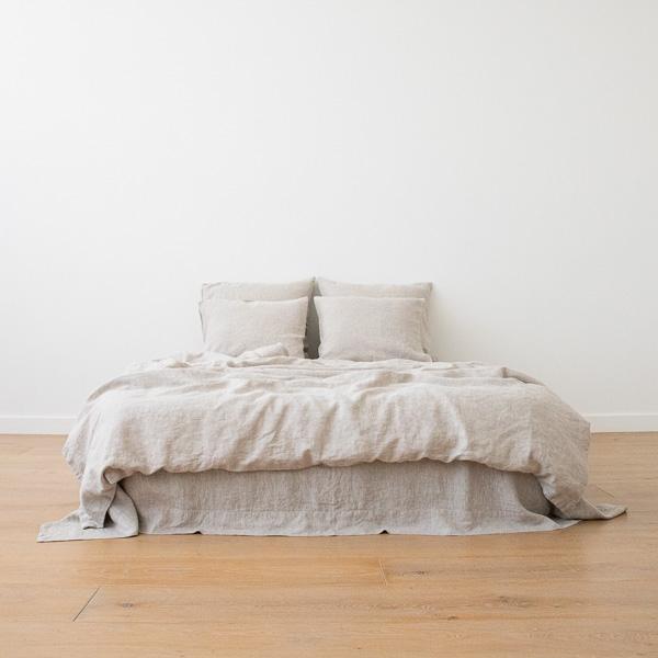 Linenme Natural Washed Bed Linen Flat Sheet Crushed