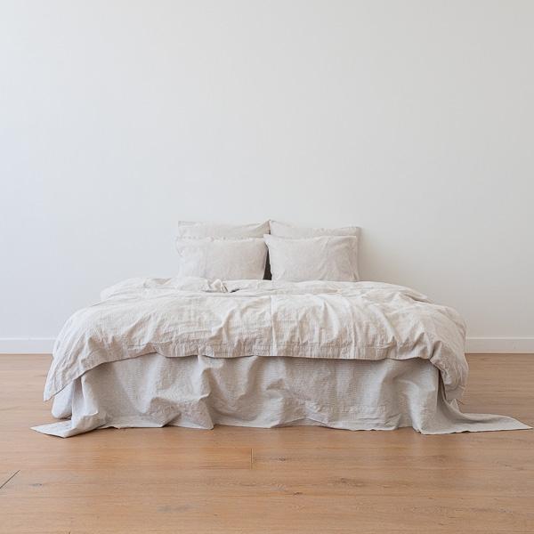 Linenme Natural Washed Bed Linen Pillow Case Pinstripe