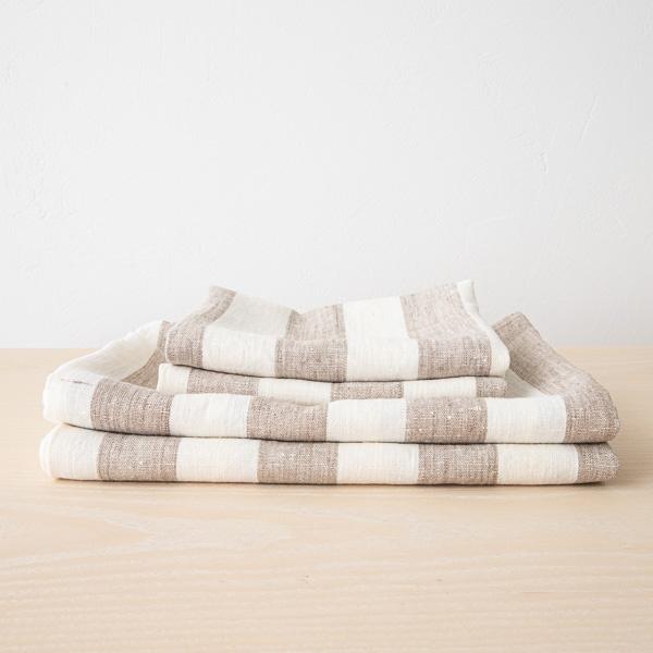 Linenme Off White Grey Linen Bath Towels Set Philippe