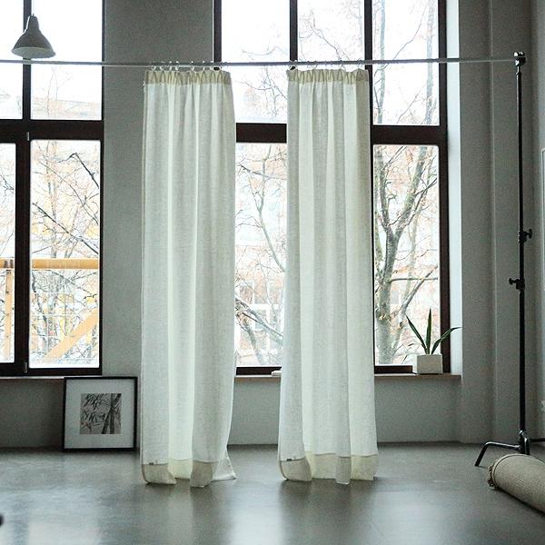 Linenme Off White Linen Curtain Panel With Pencil Pleats Lara