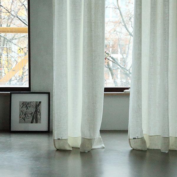 linenme Off White Linen Curtain Panel With Pencil Pleats Lara