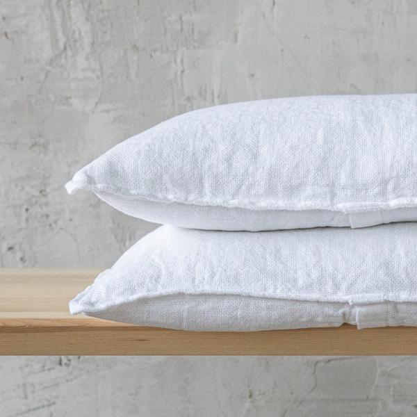 Linenme Optical White Linen Cushion Cover Rustico Washed