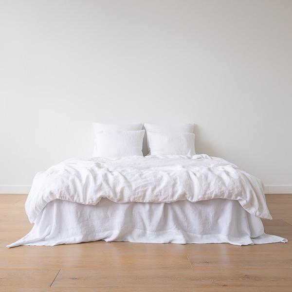 Linenme Optical White Washed Bed Linen Fitted Sheet