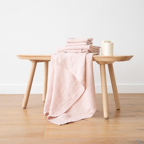 Linenme Rosa Linen Bath Towels And Hand Towels Washed Waffle