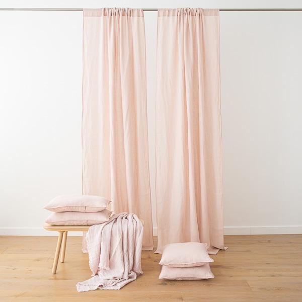 Linenme Rosa Stone Washed Rod Pocket Linen Curtain Panel