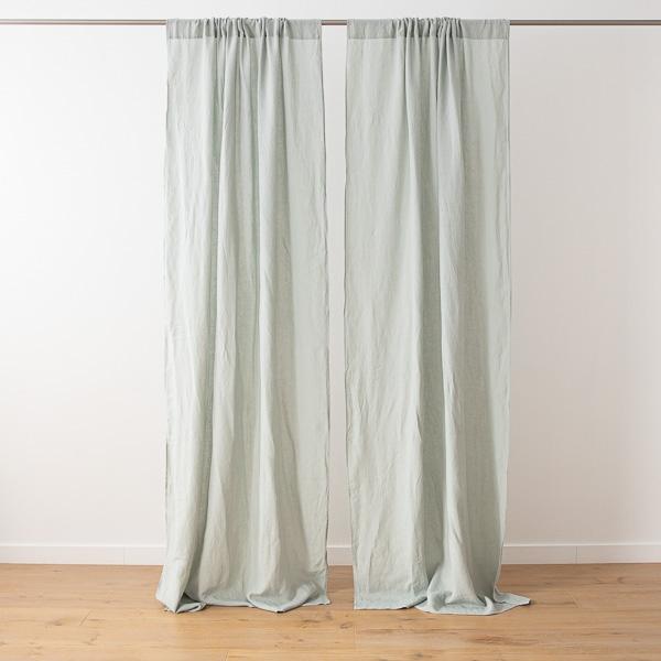 Linenme Sea Foam Stone Washed Rod Pocket Linen Curtain Panel