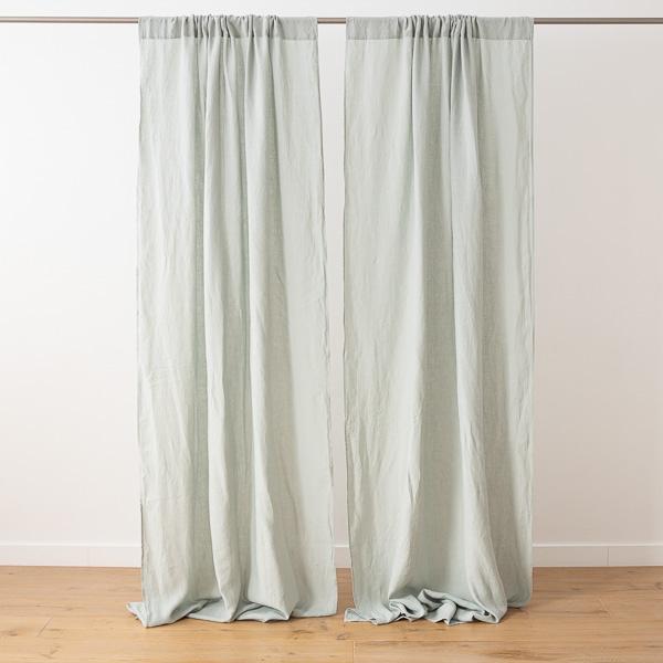 Linenme Sea Foam Stone Washed Rod Pocket Linen Curtain Panel
