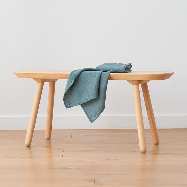 Linenme Set Of 2 Arctic Linen Waffle Hand Towels Washed