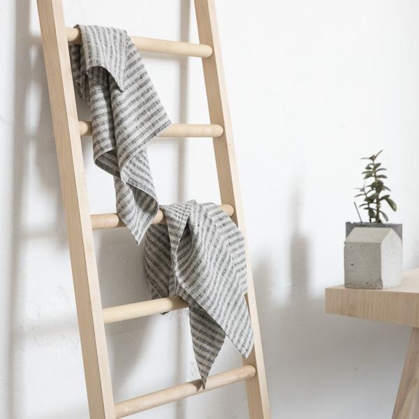 Linenme Set Of 2 Black Natural Linen Hand Towels Brittany