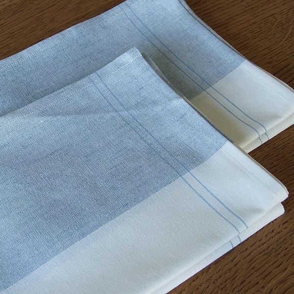 Linenme Set Of 2 Blue Cinque Linen Cotton Kitchen Towels Florence