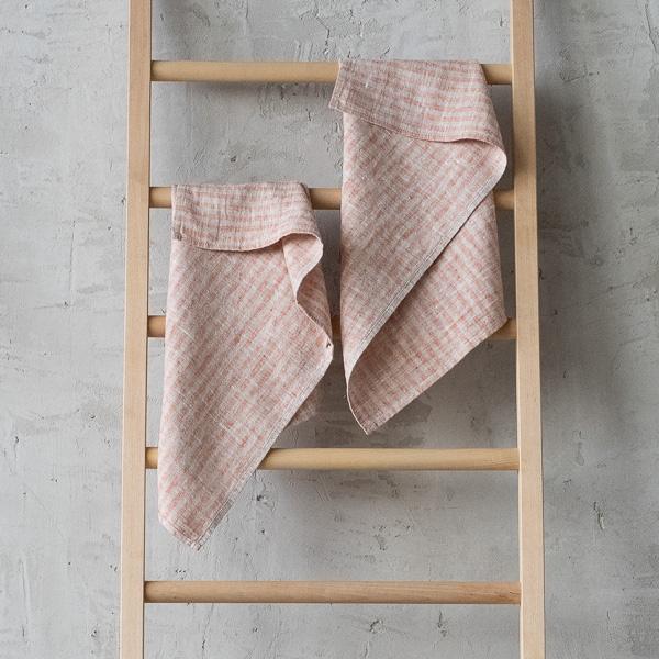 Linenme Set Of 2 Brick Natural Linen Hand Towels Brittany