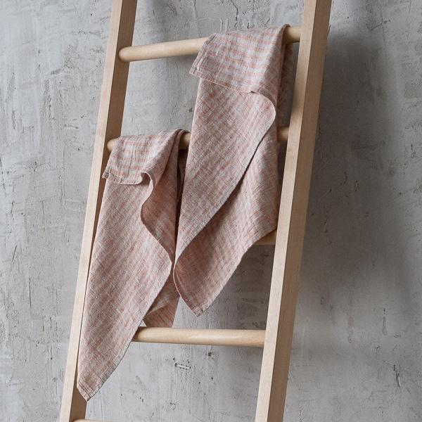 Linenme Set Of 2 Brick Natural Linen Hand Towels Brittany