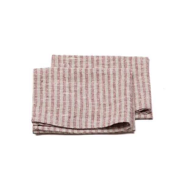Linenme Set Of 2 Cherry Natural Linen Tea Towels Brittany