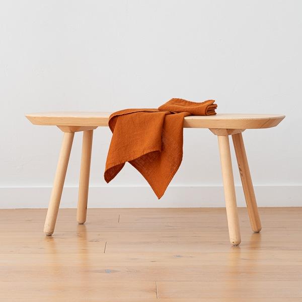 Linenme Set Of 2 Cinnamon Linen Waffle Hand Towels Washed