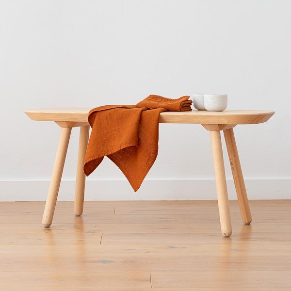 Linenme Set Of 2 Cinnamon Linen Waffle Hand Towels Washed