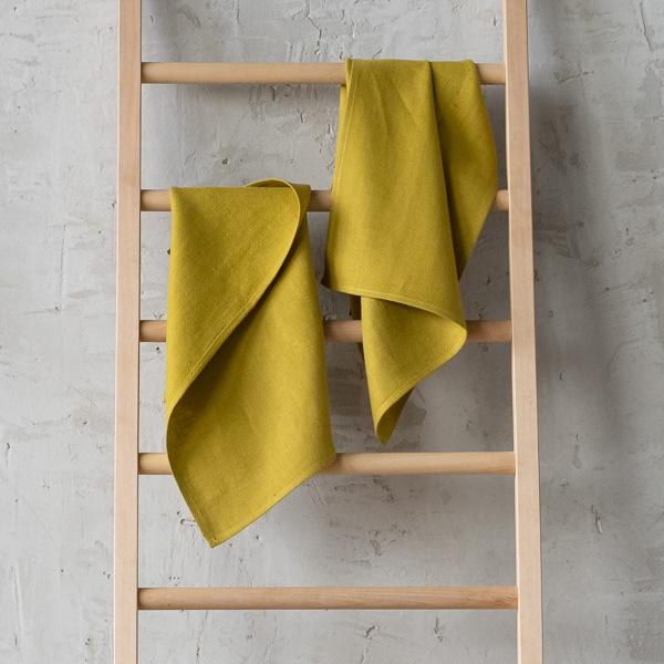 Linenme Set Of 2 Citrine Linen Hand And Guest Towels Lara