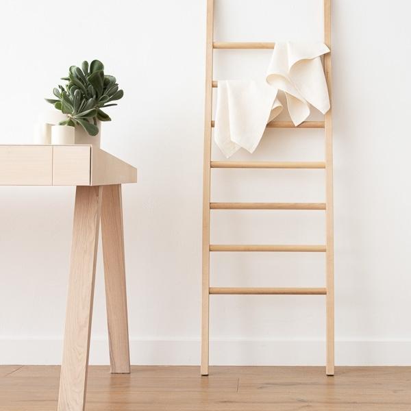 linenme Set of 2 Cream Linen Hand and Guest Towels Lara