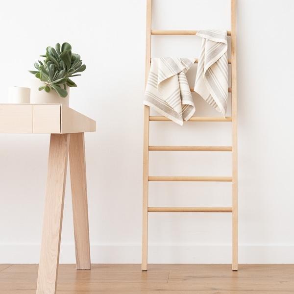 Linenme Set Of 2 Cream Linen Hand And Guest Towels Linum