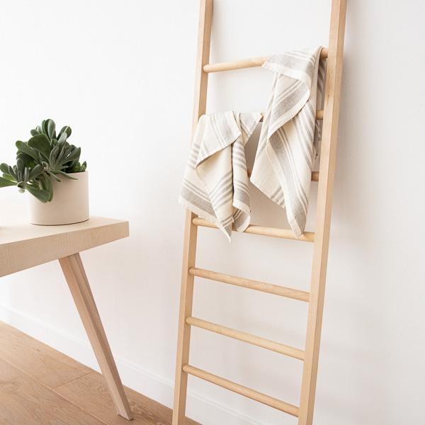 Linenme Set Of 2 Cream Linen Hand And Guest Towels Linum