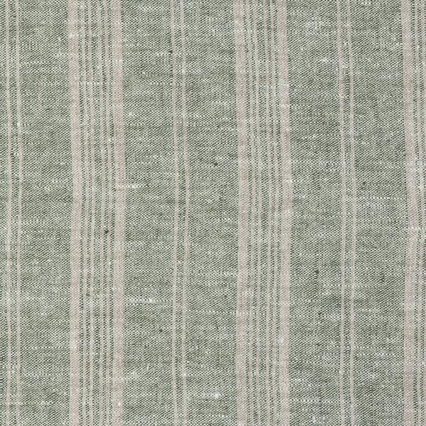 Linenme Set Of 2 Forest Green Natural Linen Tea Towels Multistripe