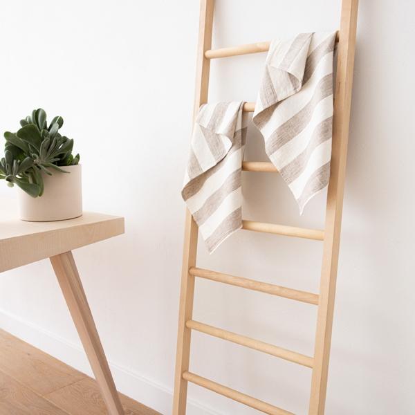 Linenme Set Of 2 Grey Linen Hand And Guest Towels Philippe