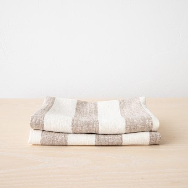 Linenme Set Of 2 Grey Linen Hand And Guest Towels Philippe
