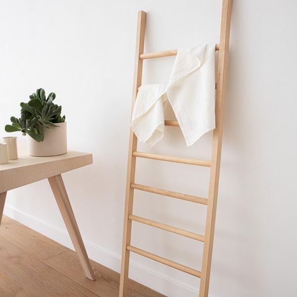 Linenme Set Of 2 Hand Towels White Linen Cotton Wafer