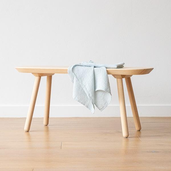 Linenme Set Of 2 Ice Blue Linen Waffle Hand Towels Washed