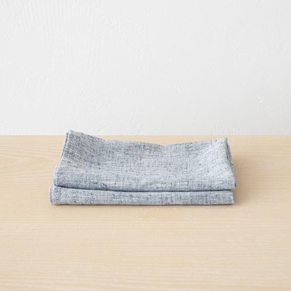 Linenme Set Of 2 Indigo Linen Hand Towels Francesca