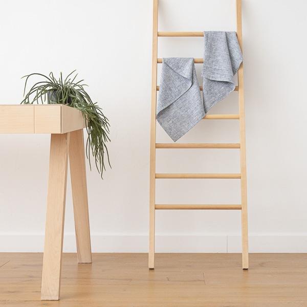 Linenme Set Of 2 Indigo Linen Hand Towels Francesca