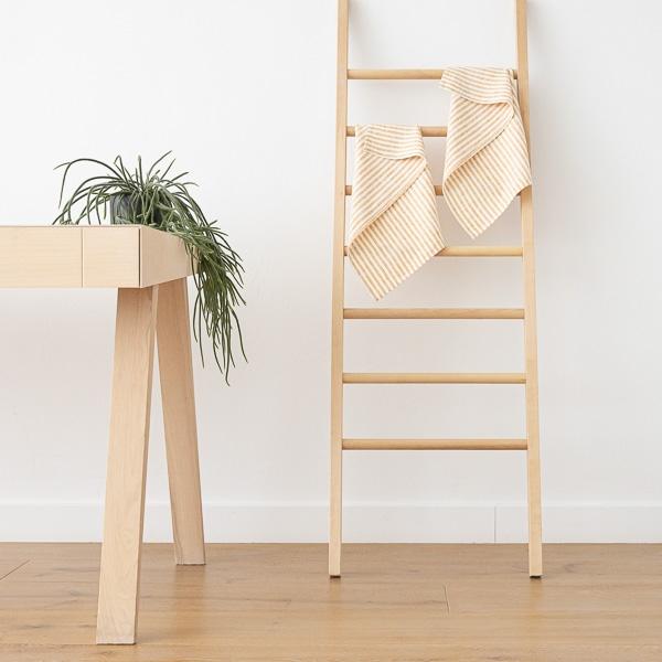 Linenme Set Of 2 Linen Hand Towels New Gold Brittany