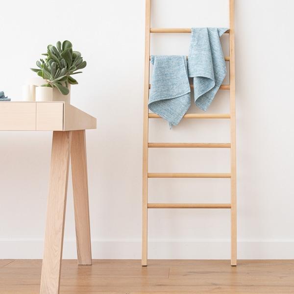 Linenme Set Of 2 Marine Blue Linen Hand Towels Francesca