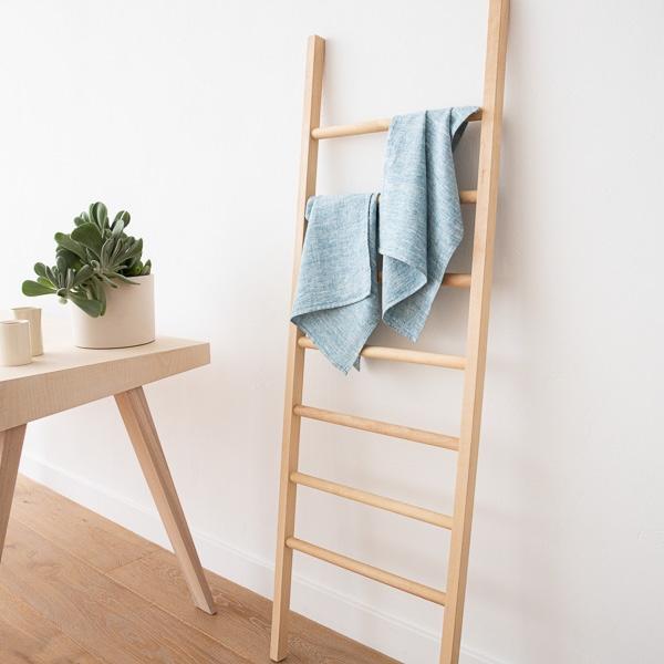 Linenme Set Of 2 Marine Blue Linen Hand Towels Francesca