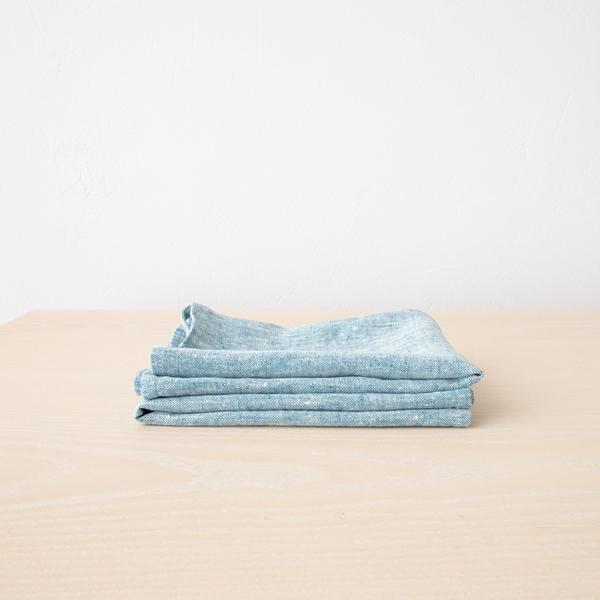 Linenme Set Of 2 Marine Blue Linen Tea Towels Francesca