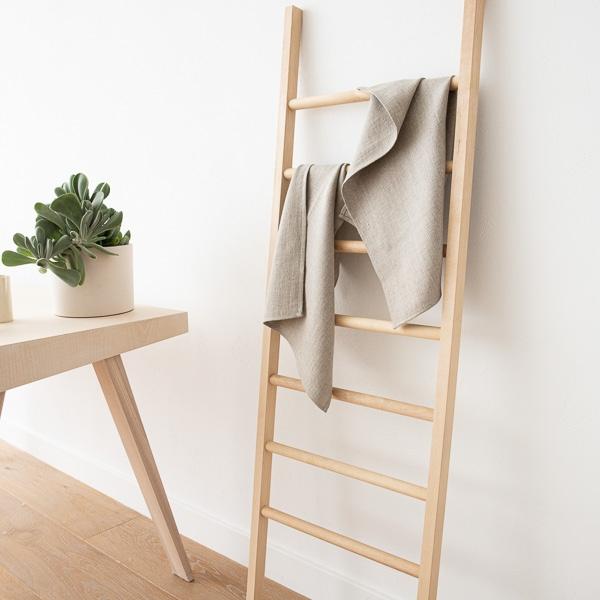 Linenme Set Of 2 Natural Linen Hand And Guest Towels Lara