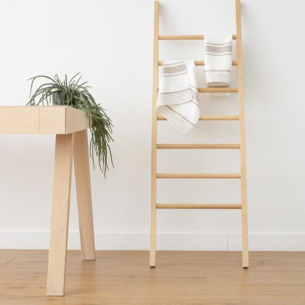 Linenme Set Of 2 Off White Grey Linen Hand Towels Tuscany