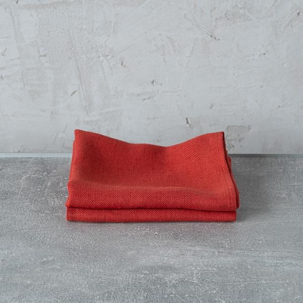 Linenme Set Of 2 Orange Linen Hand And Guest Towels Lara