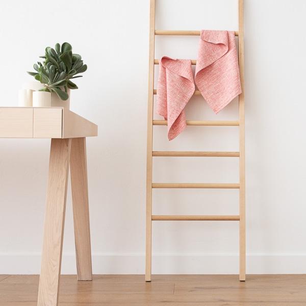 Linenme Set Of 2 Red Linen Hand And Guest Towels Francesca