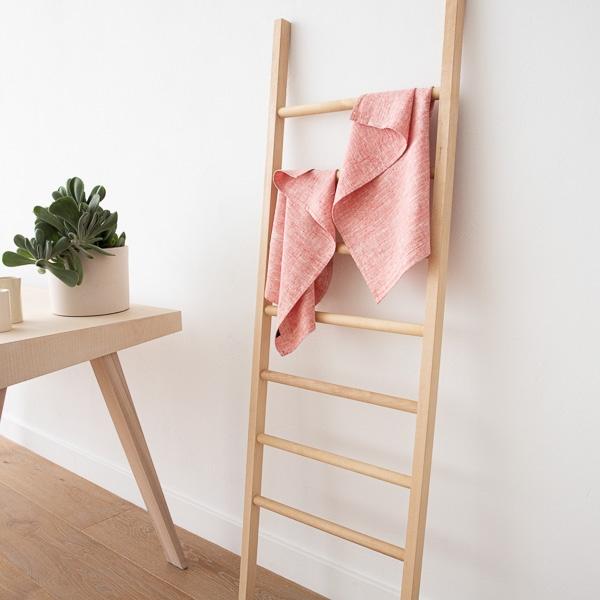 Linenme Set Of 2 Red Linen Hand And Guest Towels Francesca