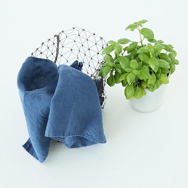 Linenme Set Of 2 Stone Washed Linen Tea Towels Indigo