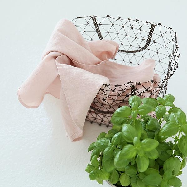 Linenme Set Of 2 Stone Washed Linen Tea Towels Rosa
